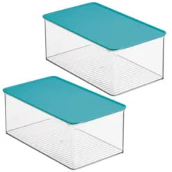 MDesign Plastic Stackable Toy Storage Bin Box With Lid, 5" High, 2 Pack -IRIS Storage Deals Store GUEST 77293de8 4b5c 499a 961f 52d68d24f4dc