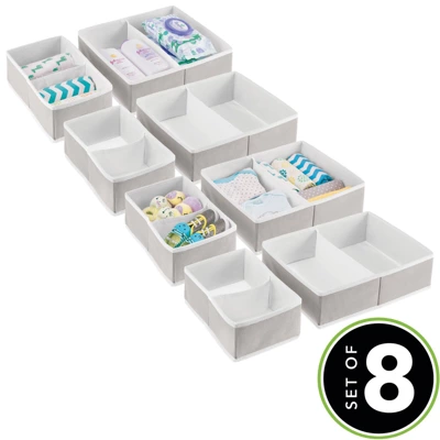 MDesign Fabric Child/Kids Drawer Organizer, 2 Sizes, Set Of 8 1 MDesign Fabric Child/Kids Drawer Organizer, 2 Sizes, Set Of 8