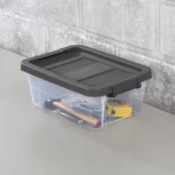 Sterilite 16 Qt Clear Plastic Stacking Storage Containers W/ Gray Lid -IRIS Storage Deals Store GUEST 77c14936 9dc6 4d59 b51f 84fd17eccf6d