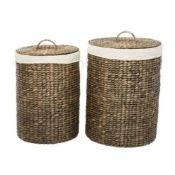 Set Of 2 Traditional Sea Grass Storage Baskets Brown - Olivia & May
