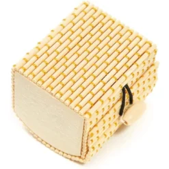 12-Pack Mini Bamboo Cane Treasure Chests Decorative Jewelry Storage Boxes With Gold String Design 2.4"x2"x2"