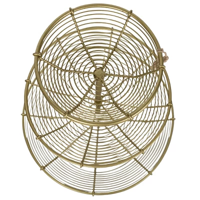 3-Tiered Basket Riser Brass Metal With Jute Tassel By Foreside Home & Garden 4 3-Tiered Basket Riser Brass Metal With Jute Tassel By Foreside Home & Garden - Image 4