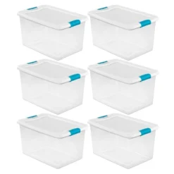 Sterilite 64 Quart Clear Plastic Stackable Storage Container Bin Box Tote With White Latching Lid Organizing Solution For Home & Classroom -IRIS Storage Deals Store GUEST 79de4986 1186 4d36 8b0a 002853e884ca