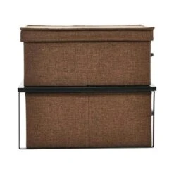 Household Essentials Stacking Storage Boxes With Laminate Top Black Oak -IRIS Storage Deals Store GUEST 79ef73e4 b81e 43ce ab7b eed9eda1a756