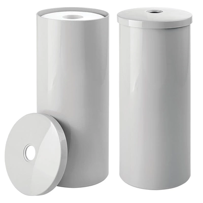 MDesign Toilet Tissue Roll Holder Canister Stand, Stores 3 Rolls, 2 Pack 9 MDesign Toilet Tissue Roll Holder Canister Stand, Stores 3 Rolls, 2 Pack - Image 9