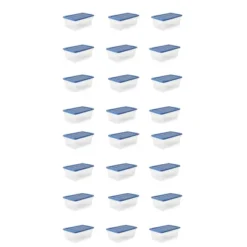 Gracious Living DLC6 1.5 Gallon Clear Plastic Storage Bin Container With Stylish Sky Blue Snap On Locking Lid -IRIS Storage Deals Store GUEST 7a3b2953 afab 4032 a725 657e83d41292