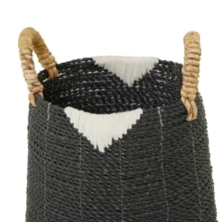 Set Of 2 Banana Leaf Storage Baskets Black - Olivia & May -IRIS Storage Deals Store GUEST 7a7e3bb5 c180 42a3 8029 77679b2e2612