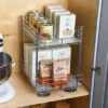 Household Essentials 12" 2-Tier Pantry Organizer Nickel