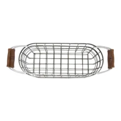Set Of 2 Oblong Metal & Wood Handled Baskets - Foreside Home & Garden 10 Set Of 2 Oblong Metal & Wood Handled Baskets - Foreside Home & Garden -IRIS Storage Deals Store GUEST 7b7a76e5 9c18 4d00 9b0d 39304c4c9b8b
