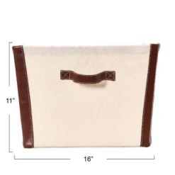 Household Essentials Canvas Bin With Vegan Leather 11 Household Essentials Canvas Bin With Vegan Leather -IRIS Storage Deals Store GUEST 7c340981 53e1 4c65 9701 9f1433f926b0