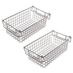 Set Of 2 Storage Bins - Basket Set For Toy, Kitchen, Closet, And Bathroom Storage - Medium Shelf Organizers With Handles By Home-Complete (Brown) -IRIS Storage Deals Store GUEST 7cbd9636 e4c2 41b6 95b1 cf3449c6378f