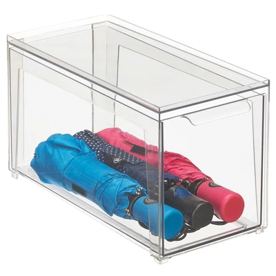 MDesign Plastic Stackable Bedroom Closet Storage Organizer With Drawer 6 MDesign Plastic Stackable Bedroom Closet Storage Organizer With Drawer - Image 6