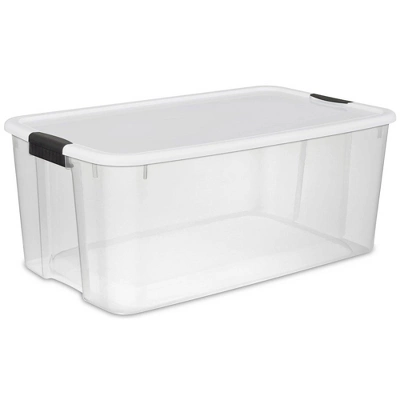 Sterilite Storage System Solution With 116 Quart Clear Stackable Storage Box Organization Containers With White Latching Lid 6 Sterilite Storage System Solution With 116 Quart Clear Stackable Storage Box Organization Containers With White Latching Lid - Image 6