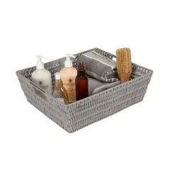 Simplify Rattan Tote With Sterling Silver Handles Gray -IRIS Storage Deals Store GUEST 7d00b749 8b28 404c b900 ba50ac8c4225