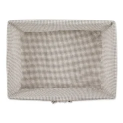 Design Imports Set Of 3 Rustic Bronze Chicken Wire Stone And White Gingham Check Liner Baskets