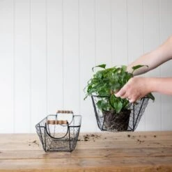 Set Of 2 Oblong Black Metal & Wood Baskets - Foreside Home & Garden -IRIS Storage Deals Store GUEST 7d3315c4 0070 4eed 8409 a7223ae4a0d2