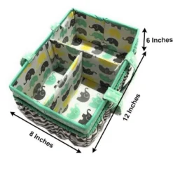 Bacati - Elephants Mint/Yellow/Gray Storage Caddy -IRIS Storage Deals Store GUEST 7d622a62 5bfc 4131 978d 735960bb2686