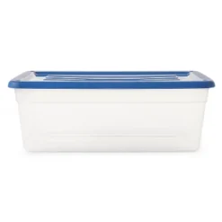 Gracious Living DLC6 1.5 Gallon Clear Plastic Storage Bin Container With Stylish Sky Blue Snap On Locking Lid -IRIS Storage Deals Store GUEST 7db59832 be07 40f3 b0ff 1acbf98d12f8