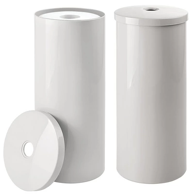 MDesign Toilet Tissue Roll Holder Canister Stand, Stores 3 Rolls, 2 Pack 12 MDesign Toilet Tissue Roll Holder Canister Stand, Stores 3 Rolls, 2 Pack - Image 12