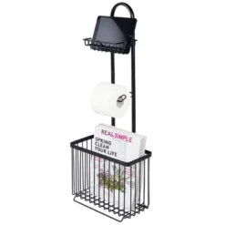 MDesign Metal Free Standing Toilet Paper Stand/Dispenser, Holds Tablet -IRIS Storage Deals Store GUEST 7de2872a d06a 47fd 9092 1e68d33b9340