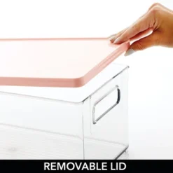 MDesign Plastic Storage Bin Box Container - Lid, Built-In Handles, Clear/Pink 7 MDesign Plastic Storage Bin Box Container - Lid, Built-In Handles, Clear/Pink -IRIS Storage Deals Store GUEST 7e660ccf 4bf2 49c1 af79 83d7e1771e93