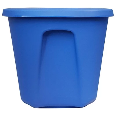 HOMZ 6610DWBLDC.04 10 Gallon Stackable And Nestable Heavy Duty Plastic Storage Container With 4 Way Handles, Capri Blue, (4 Pack) 3 HOMZ 6610DWBLDC.04 10 Gallon Stackable And Nestable Heavy Duty Plastic Storage Container With 4 Way Handles, Capri Blue, (4 Pack) - Image 3