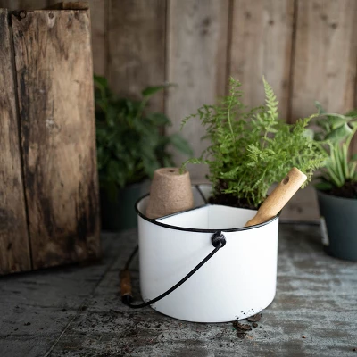 White Metal Caddy - Foreside Home & Garden 6 White Metal Caddy - Foreside Home & Garden - Image 6