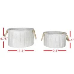 Set Of 2 Sandy Baskets White Metal & Cotton - Foreside Home & Garden -IRIS Storage Deals Store GUEST 7f53e34b 8acb 4f02 87e4 3c6dae162dd2