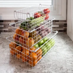 Set Of 3 Storage Bins - Basket Set For Toy, Kitchen, Closet, And Bathroom Storage - Small, Medium, And Large Shelf Organizers By Home-Complete (White) -IRIS Storage Deals Store GUEST 80ad98a1 5c37 4471 968b da1739c2765a