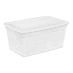 Sterilite 90 Quart Storage Box Container With Clear Base & White Lid