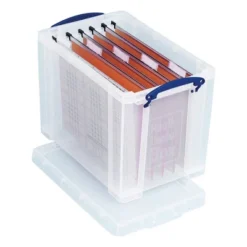 Really Useful Box 19 Liter Plastic Stackable Storage Container With Snap Lid & Built-In Clip Lock Handles For Home Or Office Organization, Clear -IRIS Storage Deals Store GUEST 80ca4078 db8f 457b 9f78 d8987fdabf7d