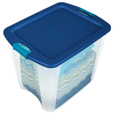Sterilite 26 Gallon Plastic Latch & Carry Storage Bin Tote Baskets With Comfortable Handles For Household And Office Organization 4 Sterilite 26 Gallon Plastic Latch & Carry Storage Bin Tote Baskets With Comfortable Handles For Household And Office Organization - Image 4
