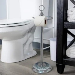 Freestanding Toilet Tissue Holder Chrome/Aqua - Nu Steel -IRIS Storage Deals Store GUEST 810a3378 4154 4266 88ca 04ca55fb1fb7