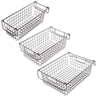 Set Of 3 Storage Bins - Basket Set For Toy, Kitchen, Closet, And Bathroom Storage - Small, Medium, And Large Shelf Organizers By Home-Complete (Brown) 7 Set Of 3 Storage Bins - Basket Set For Toy, Kitchen, Closet, And Bathroom Storage - Small, Medium, And Large Shelf Organizers By Home-Complete (Brown) - Image 7