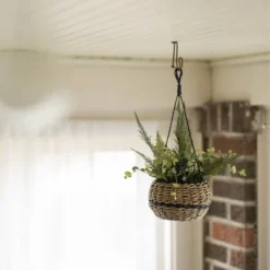 Black Rope & Seagrass Hanging Basket - Foreside Home & Garden -IRIS Storage Deals Store GUEST 822f5949 3171 410a 8c3d 261bcdf5477b