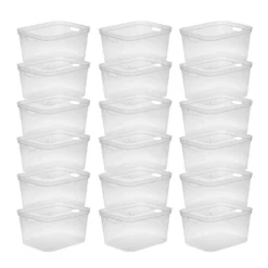 Sterilite 8.25x12.25x15 Inch Modern Polished Storage Bin W/ Comfortable Carry Through Handles & Banded Rim For Household Organization, Clear -IRIS Storage Deals Store GUEST 826f387b 9ede 4b79 9636 e48104e58f40