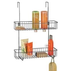 MDesign Wide Metal Over Door Hanging Shower Caddy, 2 Hooks And Baskets -IRIS Storage Deals Store GUEST 82babdd6 fa98 428c b08e 36b6517e5bd3