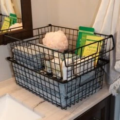 Set Of 2 Storage Bins - Basket Set For Toy, Kitchen, Closet, And Bathroom Storage - Large Shelf Organizers With Handles By Home-Complete (Black) 15 Set Of 2 Storage Bins - Basket Set For Toy, Kitchen, Closet, And Bathroom Storage - Large Shelf Organizers With Handles By Home-Complete (Black) -IRIS Storage Deals Store GUEST 82ee0864 1b82 4e2c a3df d25a41057941