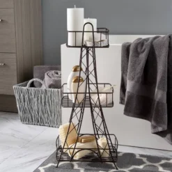 Three Tier Ville Des Lumieres Collection Eiffel Tower Spa Tower Bronze - ELLE DECOR -IRIS Storage Deals Store GUEST 83d8104d 1e2c 43c4 8634 941ca44e7664