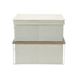 Household Essentials Stacking Storage Boxes With Laminate Top Coastal Oak -IRIS Storage Deals Store GUEST 83ff2da9 4968 4dfb 888a 714111ee0200