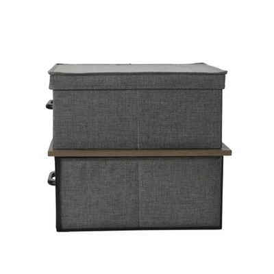 Household Essentials Stacking Storage Boxes With Laminate Top Ashwood 5 Household Essentials Stacking Storage Boxes With Laminate Top Ashwood - Image 5