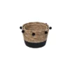 Set Of 2 Natural Cattail Decorative Storage Baskets With Pom Poms - Foreside Home & Garden