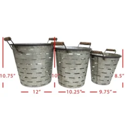 Set Of 3 Galvanized Metal & Wood Baskets - Foreside Home & Garden -IRIS Storage Deals Store GUEST 84fc0022 532c 40f3 bd60 bb8937d2ee3b
