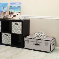 Seward Trunk 30" Paper Line Wheels And Bone -IRIS Storage Deals Store GUEST 85980b28 591e 4f3e acdc 16e863e83b68