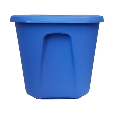 HOMZ 10-Gallon Stackable And Nestable Heavy Duty Plastic Storage Container Organizer Bin With 4 Way Handles, Capri Blue (8 Pack) 4 HOMZ 10-Gallon Stackable And Nestable Heavy Duty Plastic Storage Container Organizer Bin With 4 Way Handles, Capri Blue (8 Pack) - Image 4