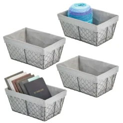 MDesign Medium Chicken Wire Storage Basket, Fabric Liner -IRIS Storage Deals Store GUEST 8748c9d1 8642 46b6 b60a c525927e46bb