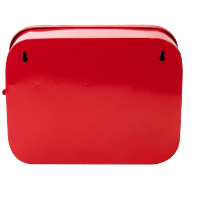 Mind Reader Galvanized Steel Vintage First Aid Storage Box, Wall Mounting Container With Buckle Lock, Organizer For Medical Supplies, Locking Tin, Red 2 Mind Reader Galvanized Steel Vintage First Aid Storage Box, Wall Mounting Container With Buckle Lock, Organizer For Medical Supplies, Locking Tin, Red - Image 2