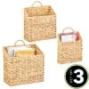 MDesign Woven Water Hyacinth Hanging Wall Storage Basket
