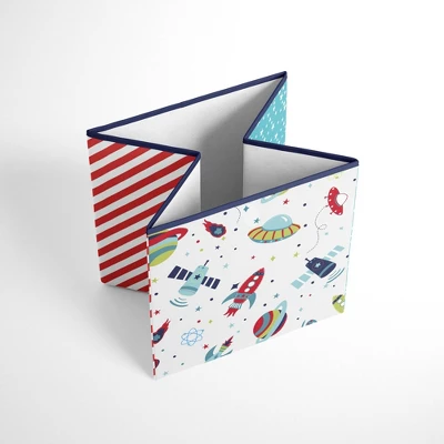 Bacati - Space Multicolor Boys Cotton Storage Box Small 1 Bacati - Space Multicolor Boys Cotton Storage Box Small