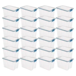 Sterilite 20 Quart Stackable Clear Plastic Storage Tote Container With Clear Gasket Latching Lid For Home And Office Organization, Clear -IRIS Storage Deals Store GUEST 88fbed08 d4ab 4871 8fd2 1161a75f619e